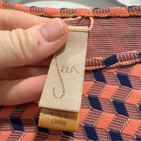 The Seea Palomar Crop Top Rashguard Large Houndstooth Beach Swim Vacation - Picture 7 of 10